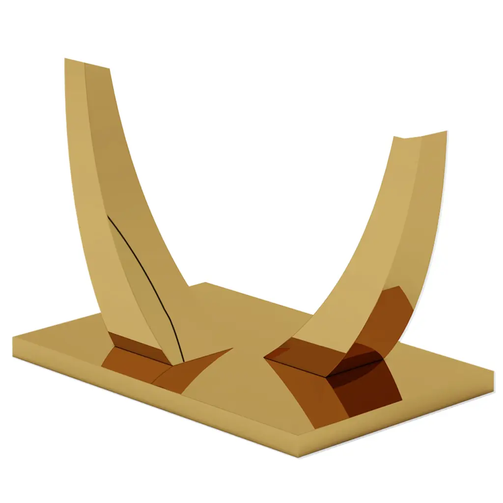 F 1548 18090 2C Triangle Only Table Legs Gold Metal droom w-1151