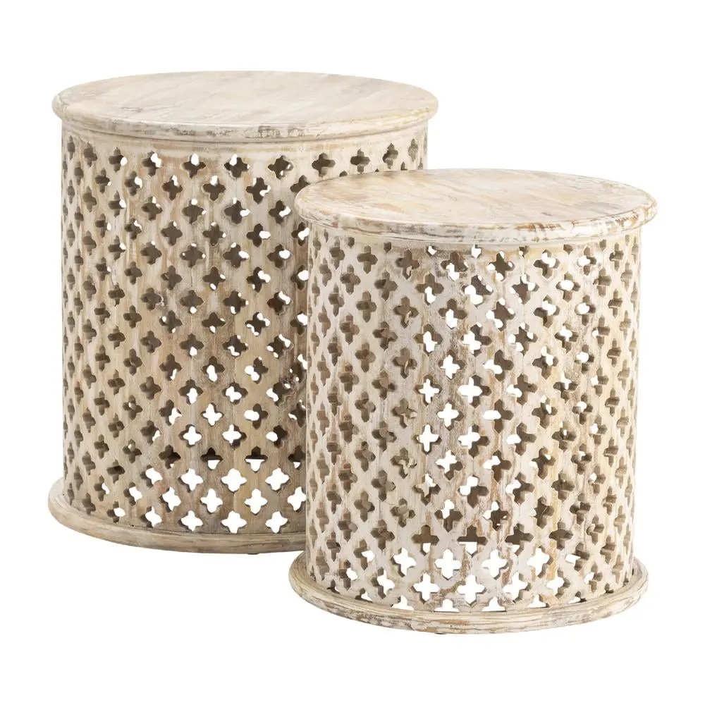 Crestview Collection Midland Accent Table Set 22x22x24 18x18x21