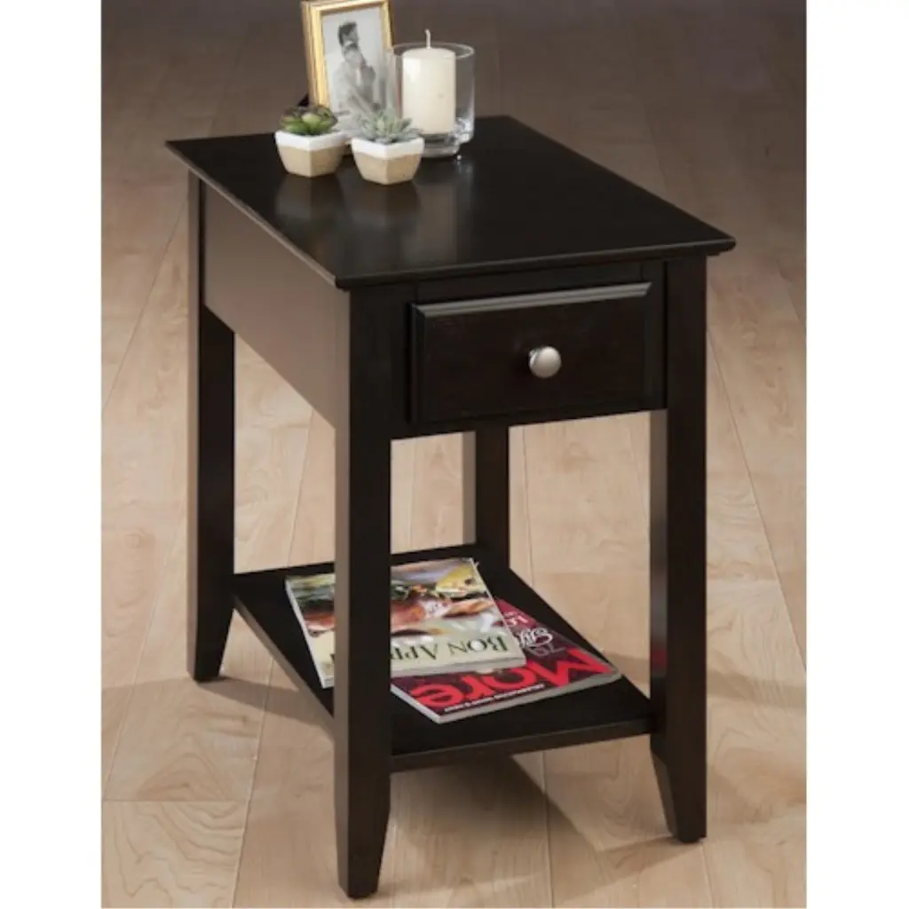 Jofran Espresso Chairside Table Set 2 - Matching Pair Small End Tables