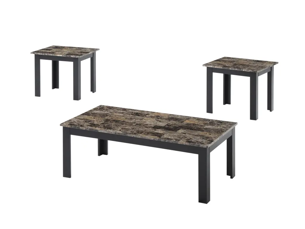 3 Piece Traditional Style Coffee Table Set Square End Tables kanepe