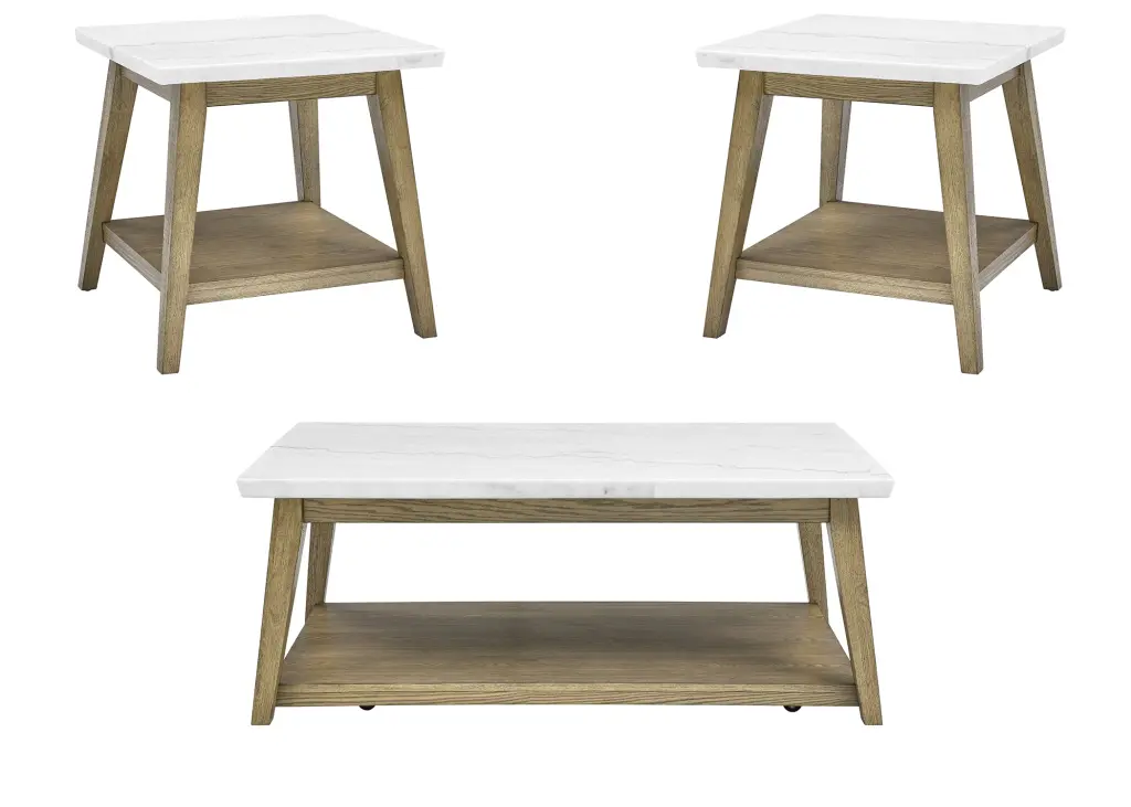 Vida 3 Piece Occasional Table Set - Brown Timber Living Room Furniture steve silver furniture