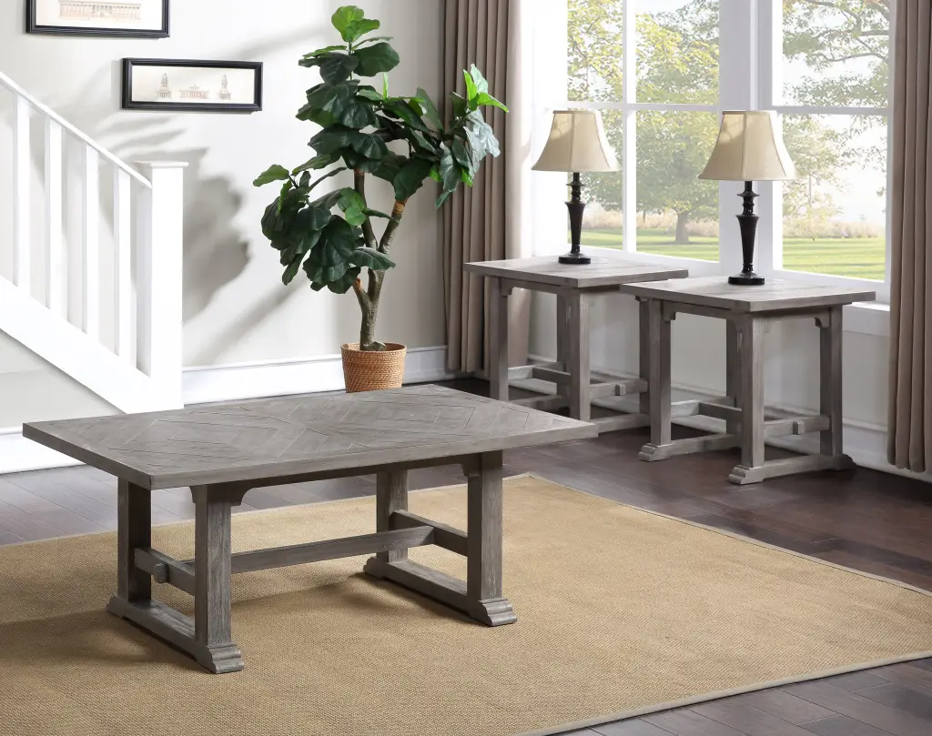 Whitford 3 Piece Table Set End And Coffee Tables Gray Timber steve silver furniture