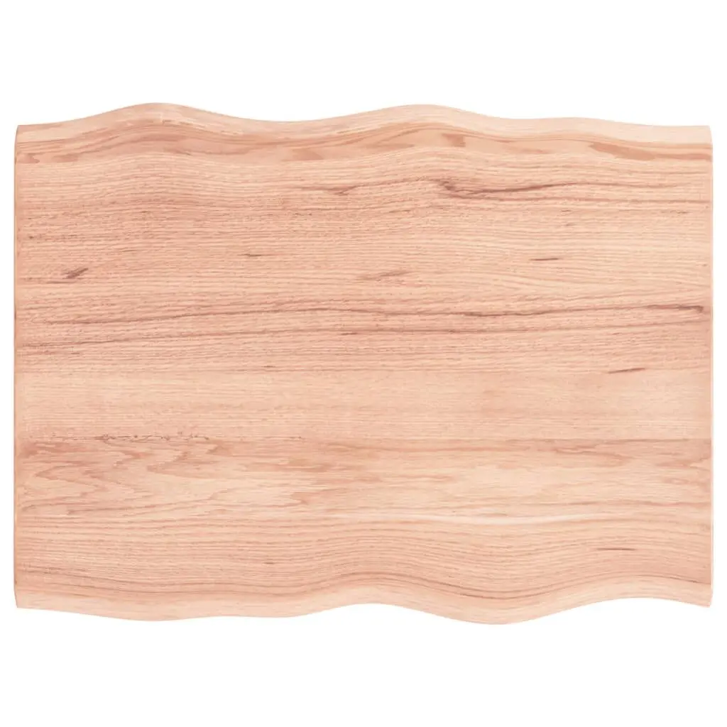 31.5x23.6 Inch Light Brown Treated Solid Wood Oak Live Edge Table Top