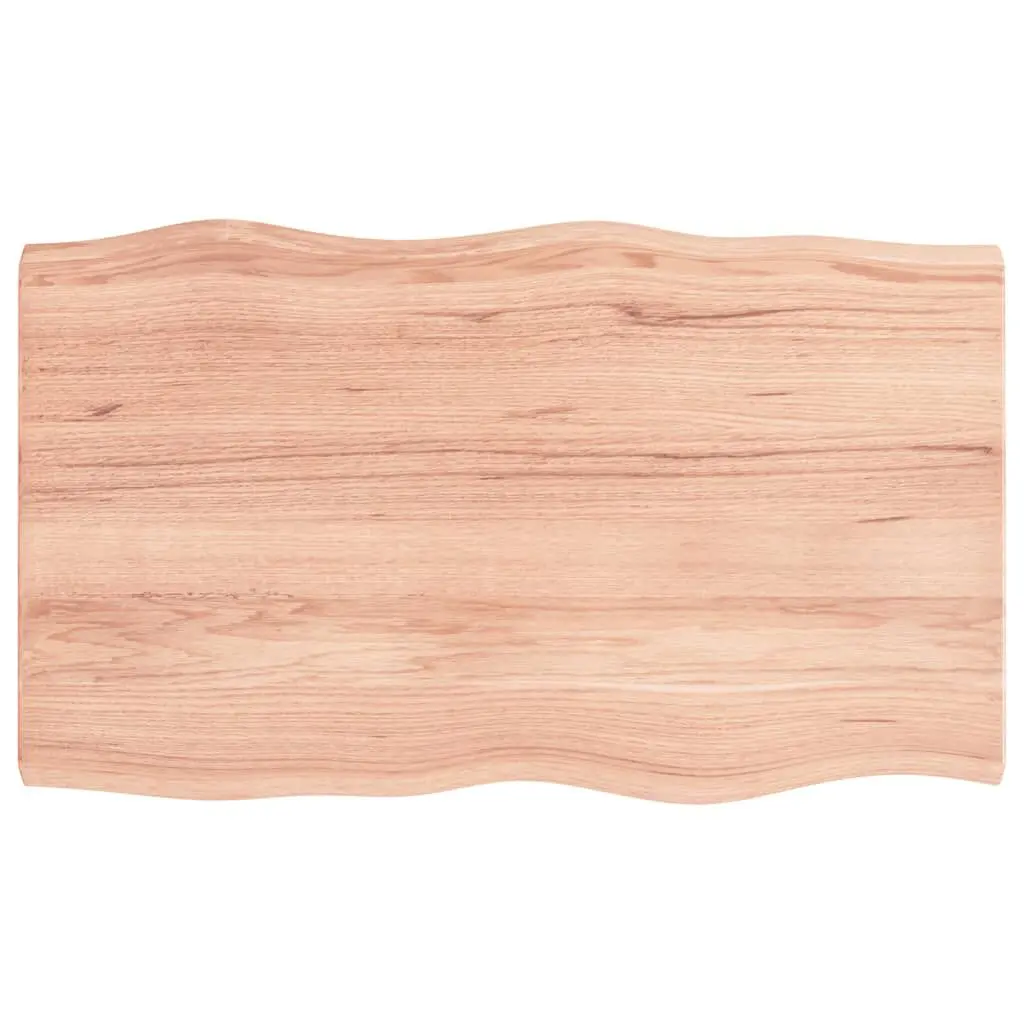 39.4x23.6 Inch Light Brown Treated Solid Wood Live Edge Table Top