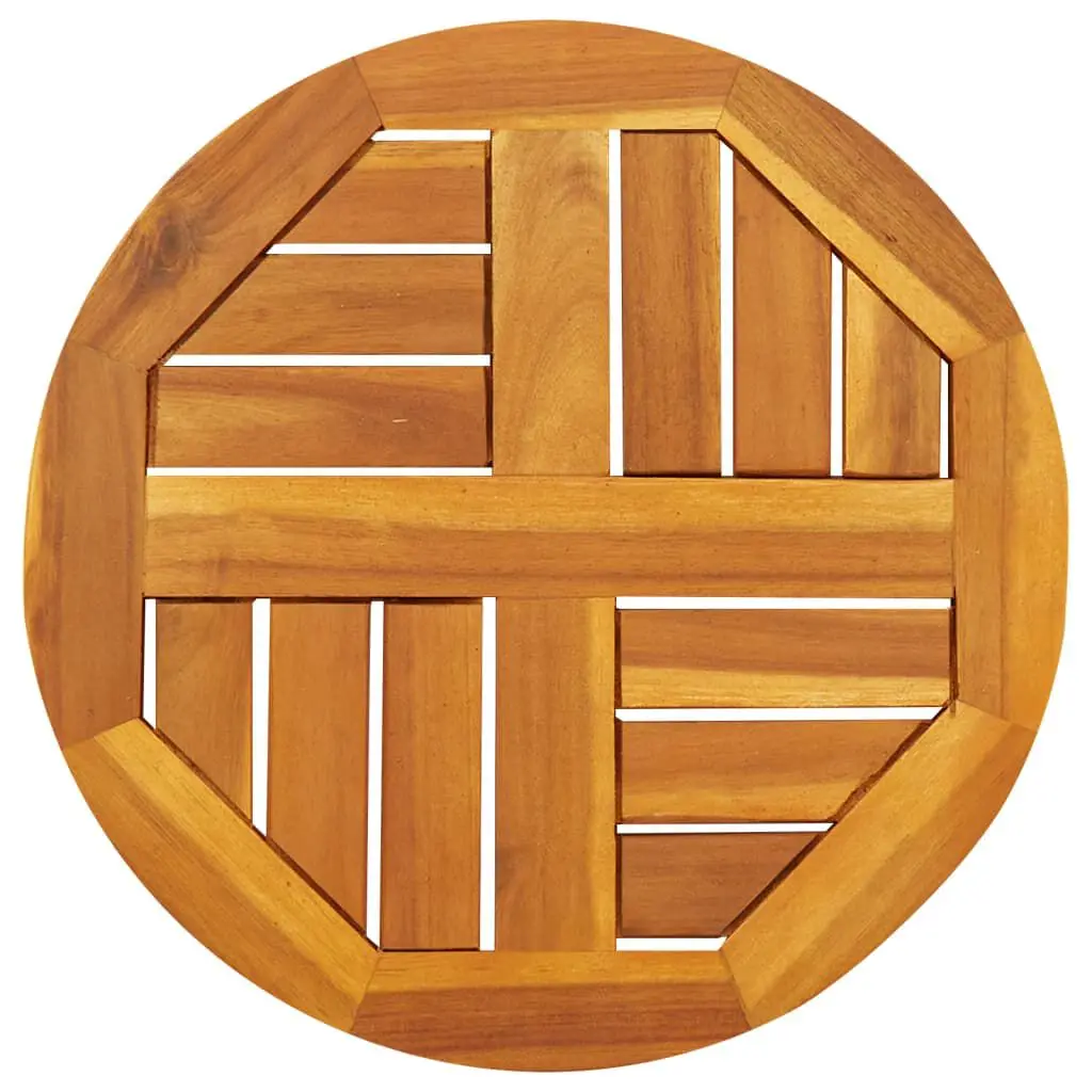 Round Solid Wood Acacia Table Top 15.7 Inches Diameter 0.8 Inches Thick