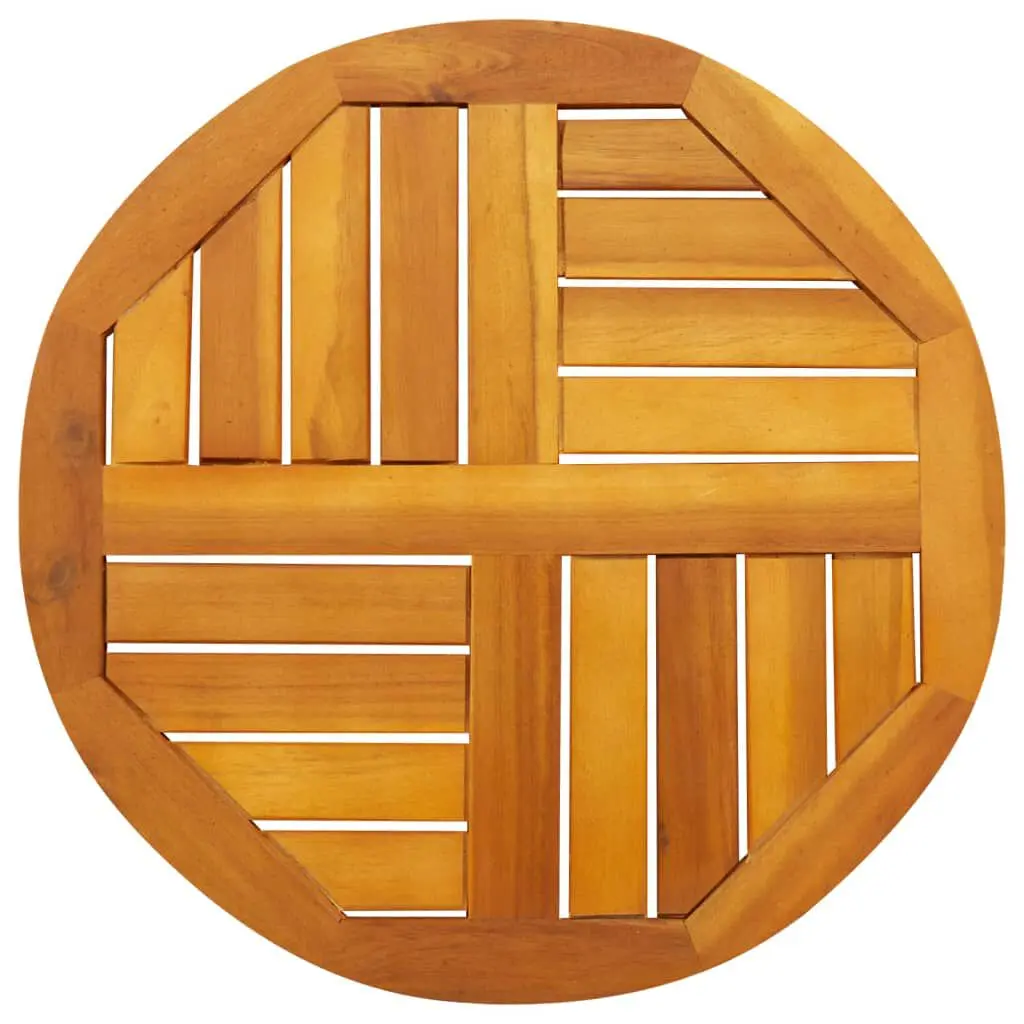 Round Solid Wood Acacia Table Top 19.7 Inches Diameter 0.8 Inches Thick