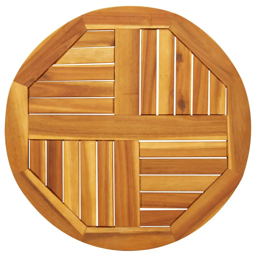 Round Solid Wood Acacia Table Top 23.6 Inches Diameter 0.8 Inches Thick