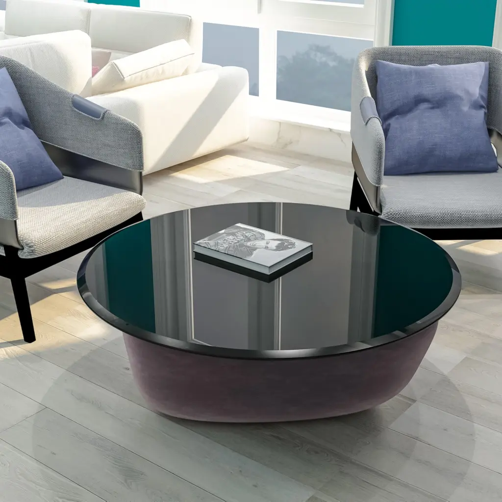 38.6 Inch Round Tempered Glass Table Top Black Glass 2 5 Inch Thick, Dining Table Top sya furniture