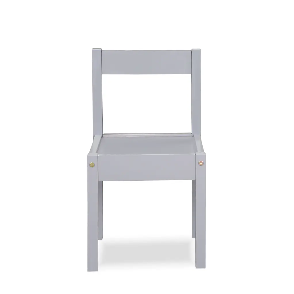 Della 3 Piece Solid Wood Kids Table and Two Chair Set Gray Rubberwood simple living