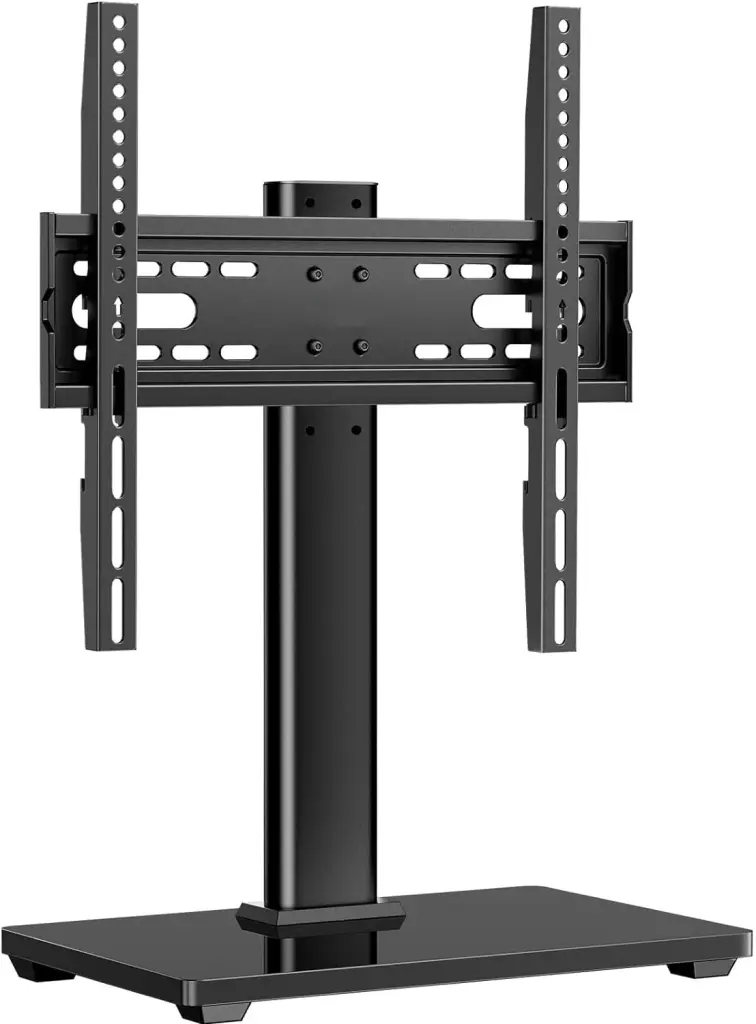 TV Stand Mount Universal Tabletop Stand 32-52 inch LCD LED TVs Height Adjustable Base Tempered Glass Kyspho