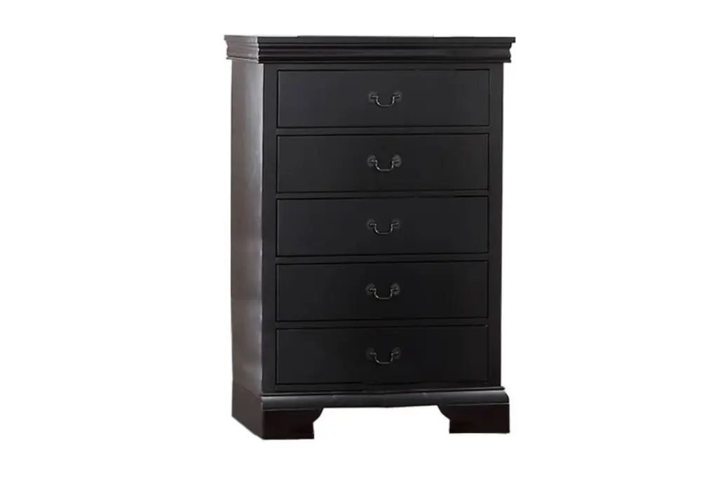 Elegant Bedroom 1Pc Chest Drawers Black Hue Tall Chest Storage and Organization kanepe