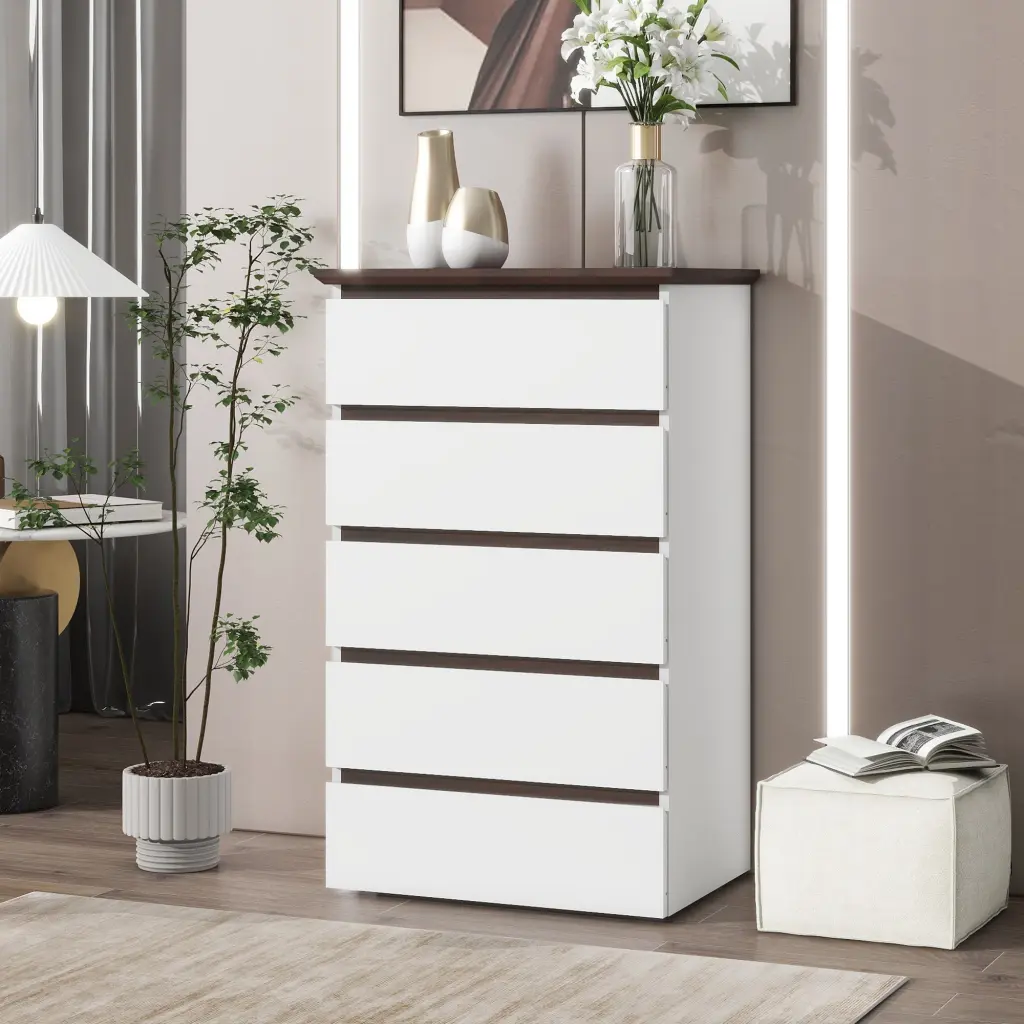 Tall White Dresser Bedroom Mid Century Modern Drawers newmark