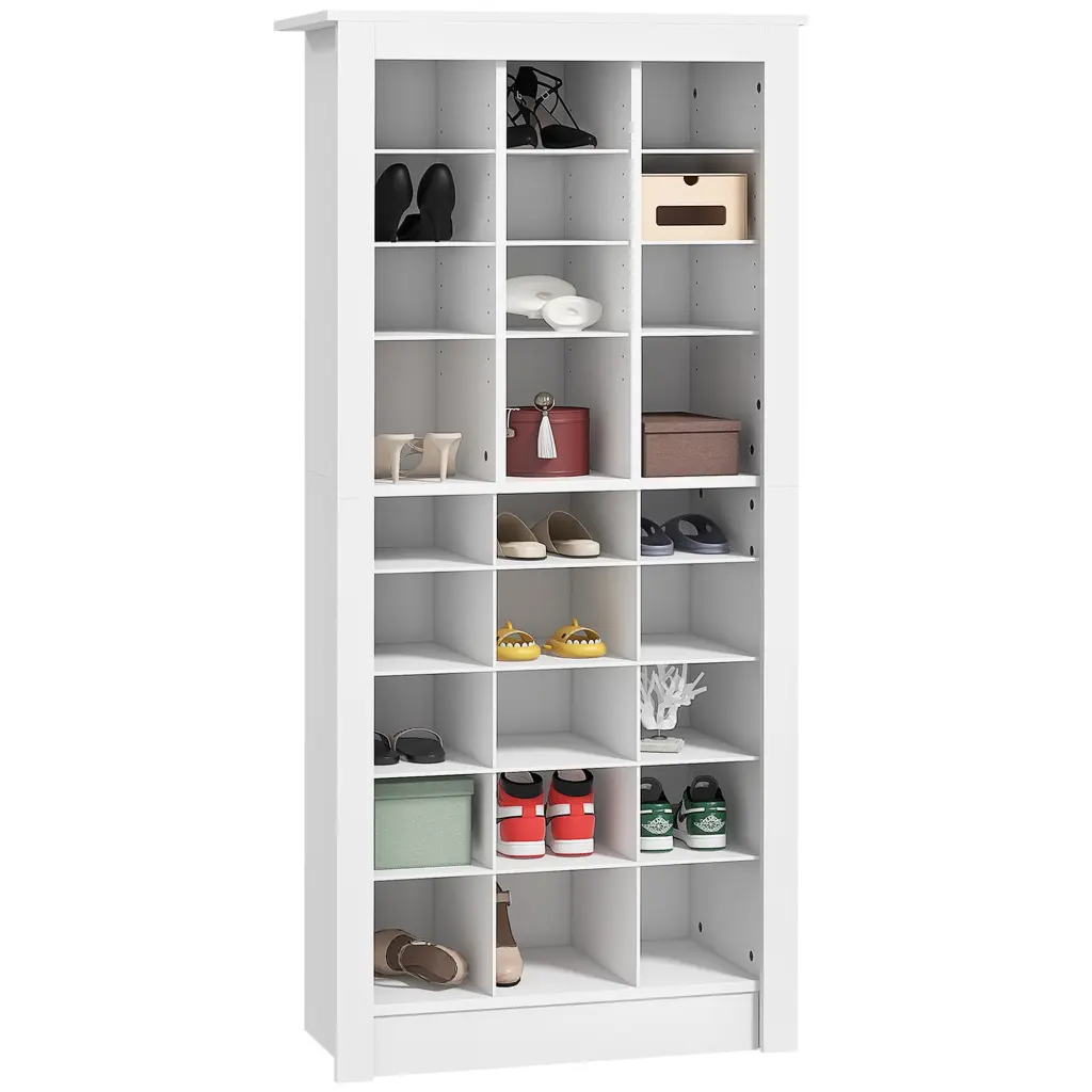 HomCom 58 Inch Tall Shoe Cabinet Entryway, Narrow Shoe Rack Storage Organizer aosom business