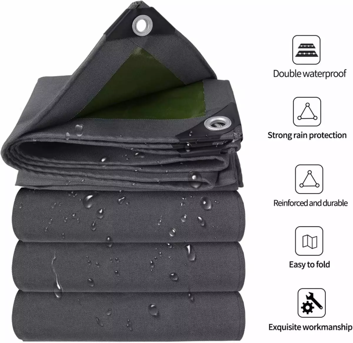 WSYW 16oz Heavy Duty Canvas Tarp Thick Tarpaulin Camping Garden Sun Shade Tent Cover 1010ft