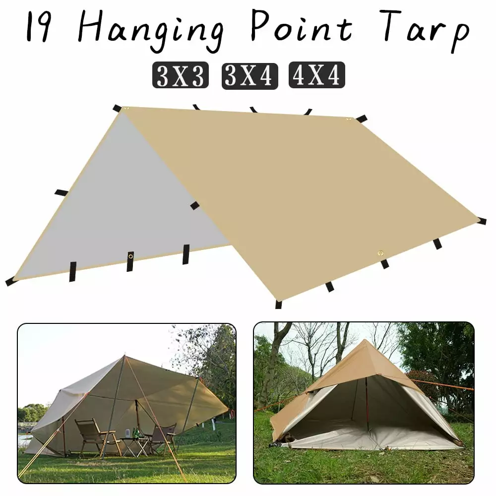 10x10ft Lightweight Waterproof Hammock Rain Fly Tent Tarp Outdoor Travel 10