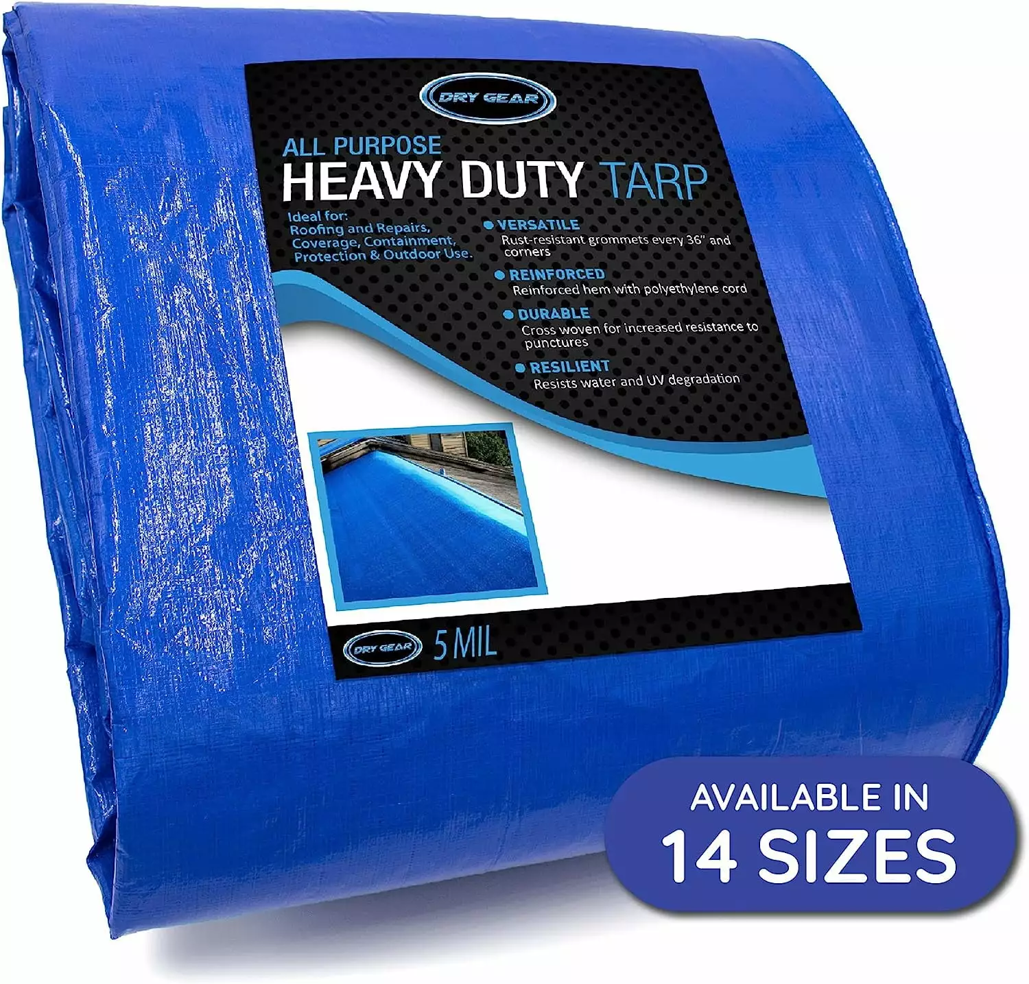 All Purpose Durable Waterproof Camping and Coverage 5 MIL Tarp 40'x60' 12