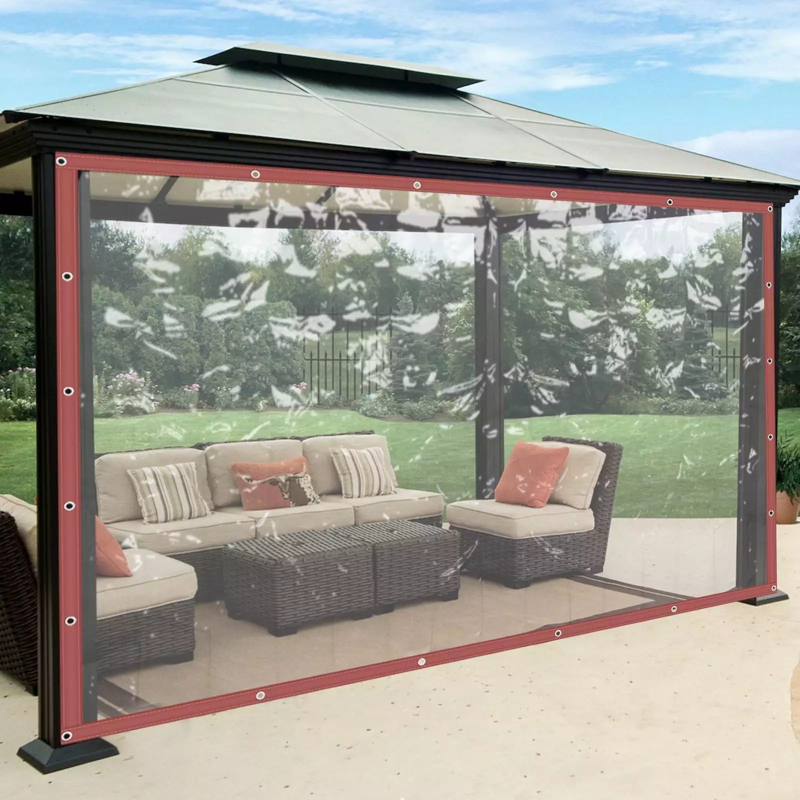 Anqidi Clear PVC Rainproof Tarpaulin 0.5mm Thick 8'x20' Commercial Grade Waterproof Awning Tents 810ft