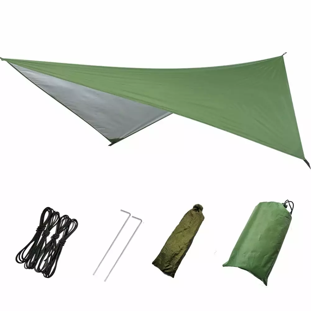 Bueautybox 9x9FT Hammock Waterproof Tent TARP - Lightweight and Backpacking Approved Outdoor Shelter