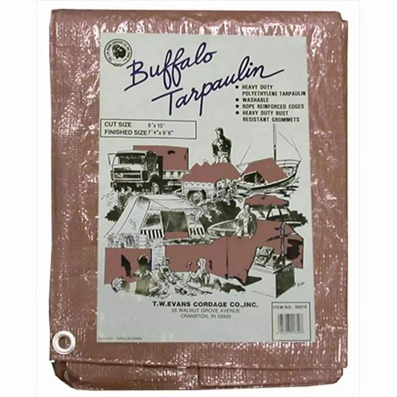 T.W. Evans Cordage 20 ft. x 30 ft. Buffalo Poly Tarp Heavy Duty Brown Construction and Covering