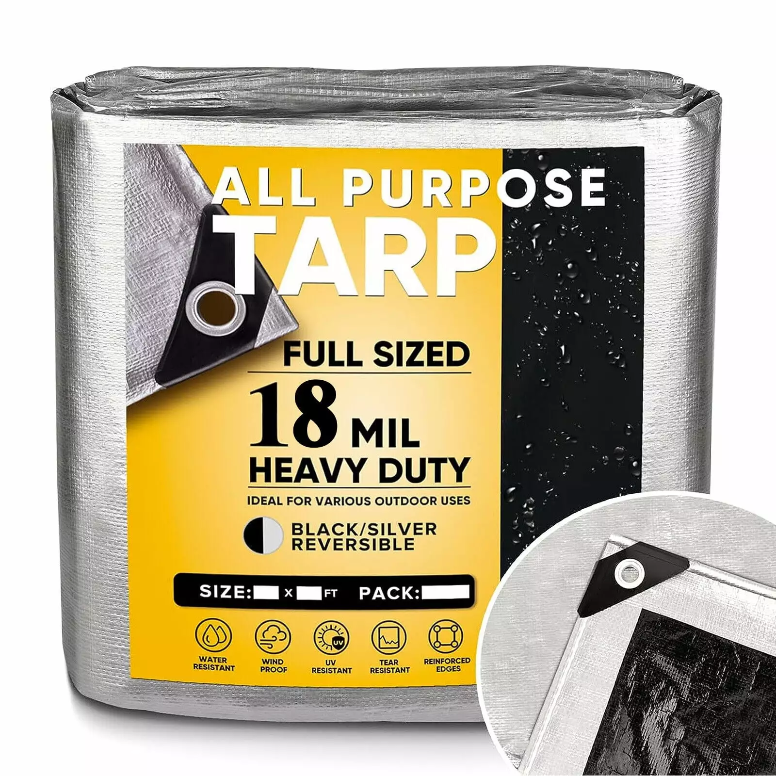 18 Mil Heavy Duty Poly Tarp Waterproof Cover Outdoor Use 10