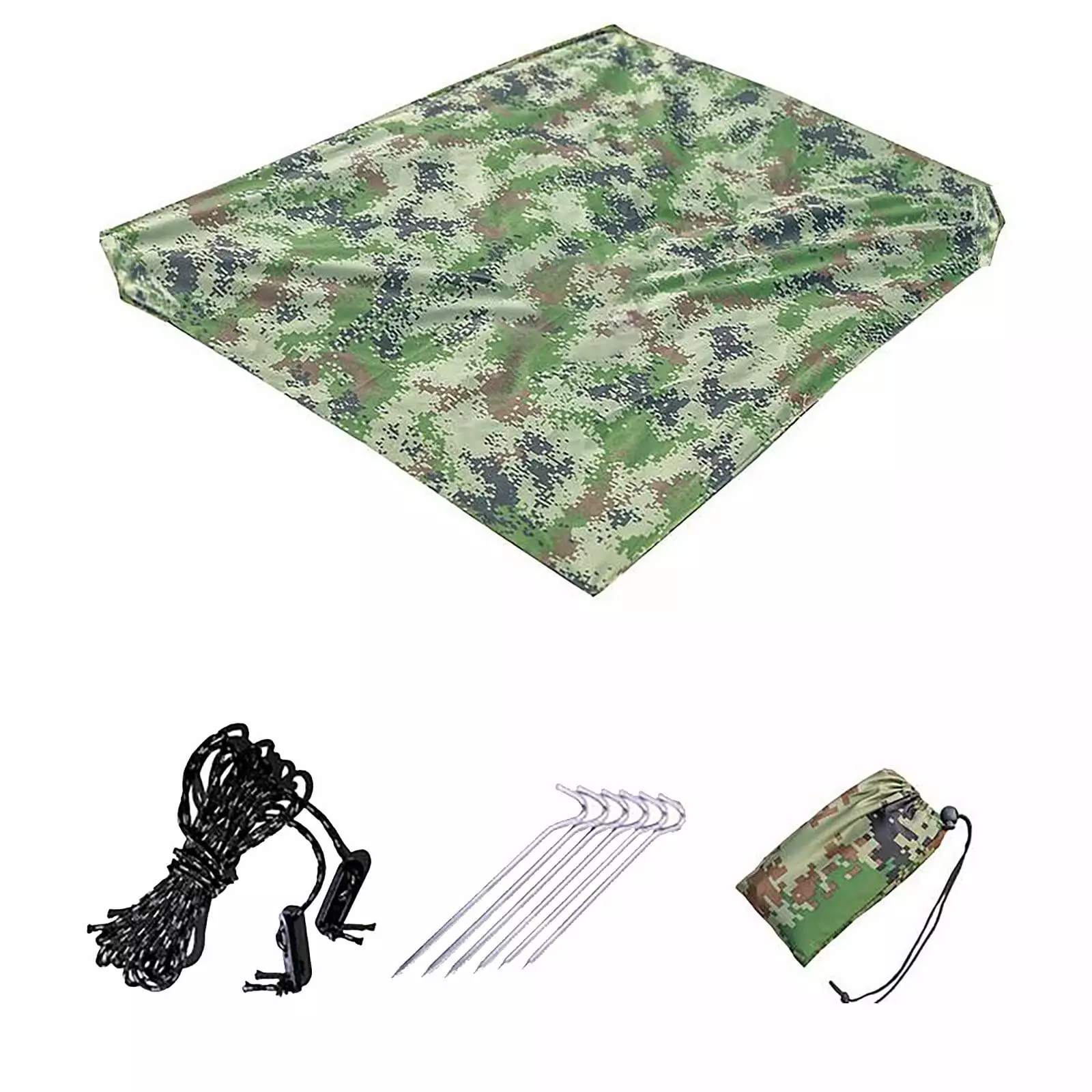Slhljlin 3x3M Waterproof UV Sun Protection Camping Tent Rain Tarp Backpack Camouflage