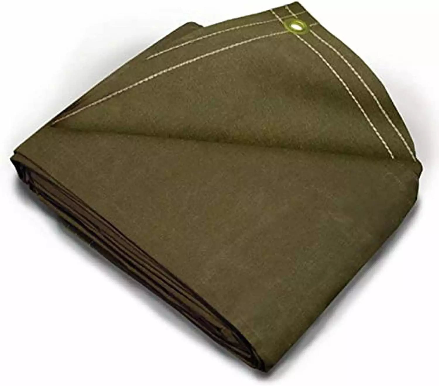 Tarps Now 20 Mil Canvas Tarp Cover Brass Grommets - Olive Drab 5x7 Feet 10