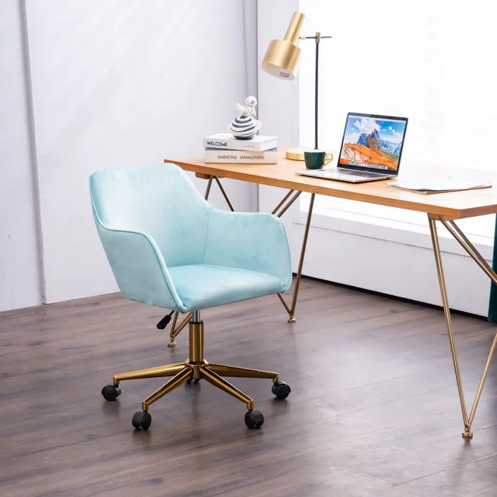 Modern Velvet 360 Revolving Home Office Chair Customizable Height dg collection