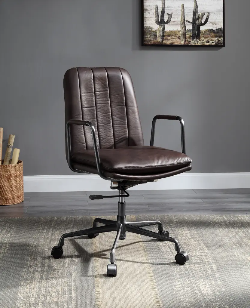 Mars Top Stationery Chair Swivel Solid Brown Office Chair furniture max