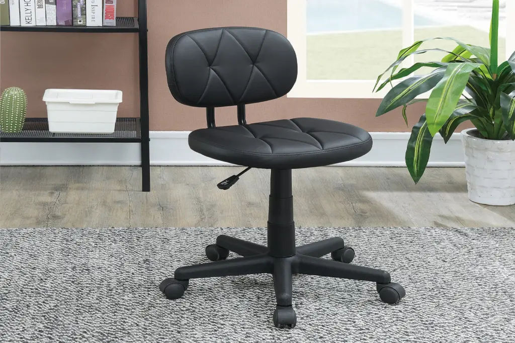 Modern 1 Piece Stationery Chair Black Tufted Design And Upholstered Seat kanepe