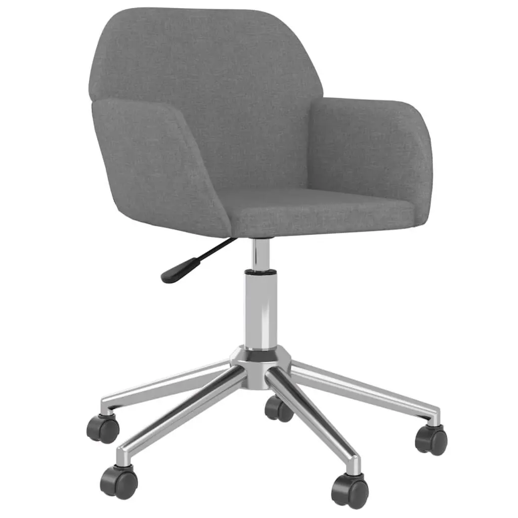 Light Gray Fabric Swivel Office Chair Adjustable Task Chair