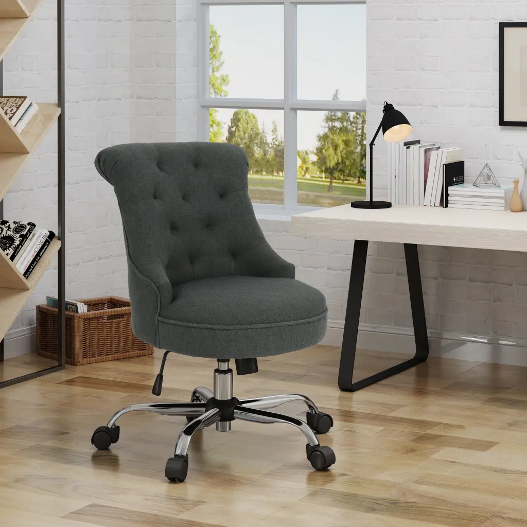 Office Chair Dark Gray Ergonomic Mesh Back Adjustable Height Swivel Task Chair nh-an