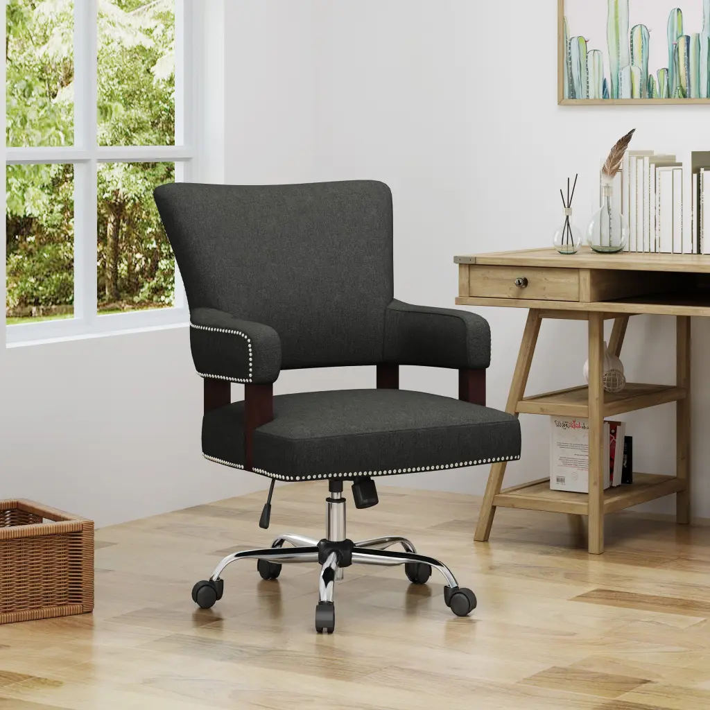 Office Chair Dark Gray Upholstery nh-an