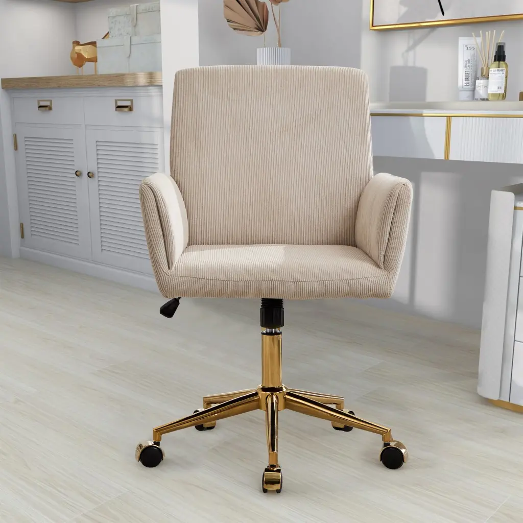 Gray Corduroy Office Chair Ergonomic Design ts furniture