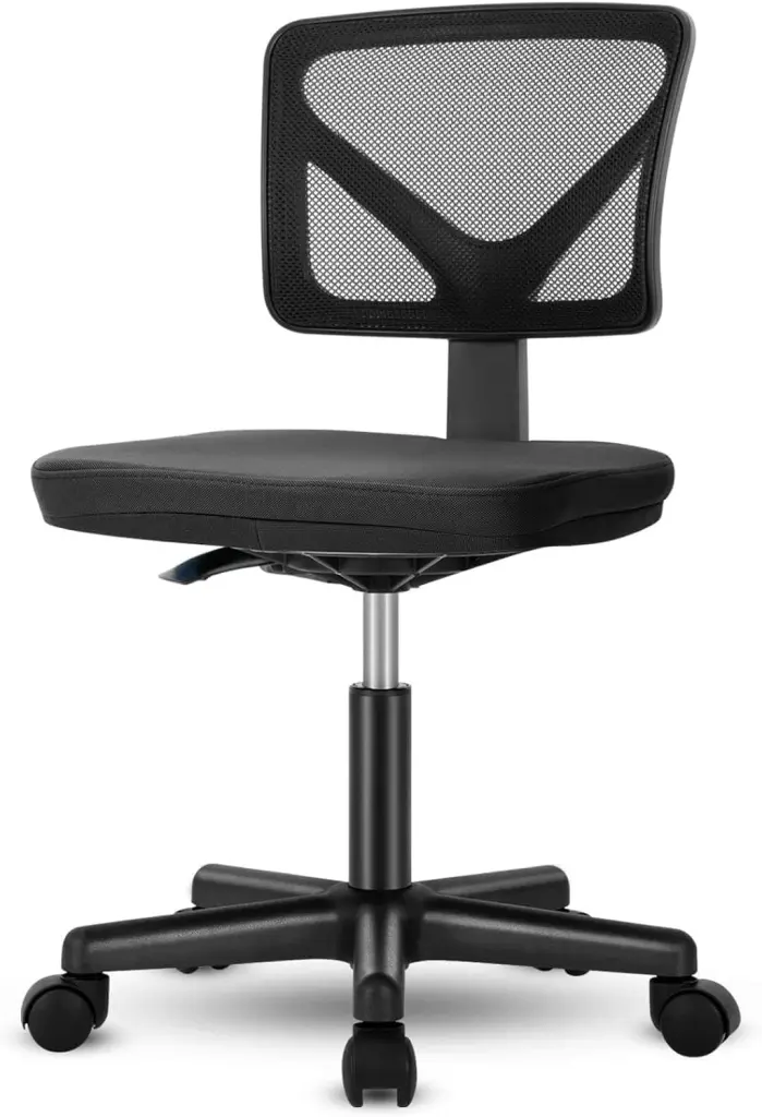 Low Back Mesh Armless Stationery Chair, Swivel Rolling Computer Chair No Arms w1134dhs