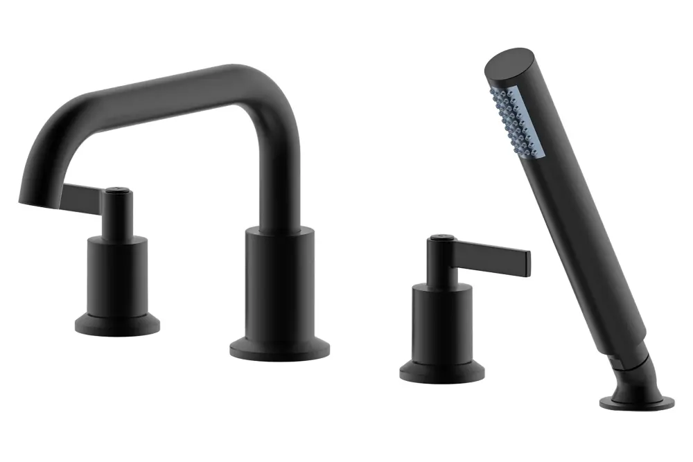 Concorde Roman Tub Filler Faucet Hand Shower Low-sheen Black
