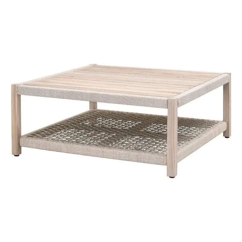 Star International Furniture Wrap Wood Outdoor Coffee Table Teak Natural Finish
