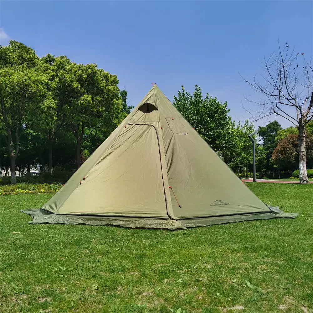 10.5' x 5.2' Camping Tent Stove Jack Teepee Tent Family Camping Backpacking Hiking