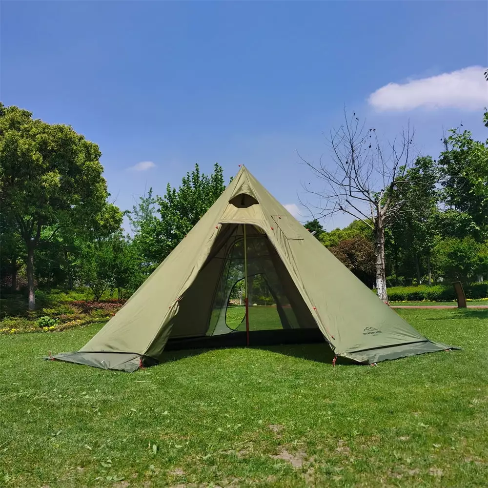 Nebublu Camping Tent Stove Jack Teepee Tent Hiking and Family Camping 10.5' x 5.2'