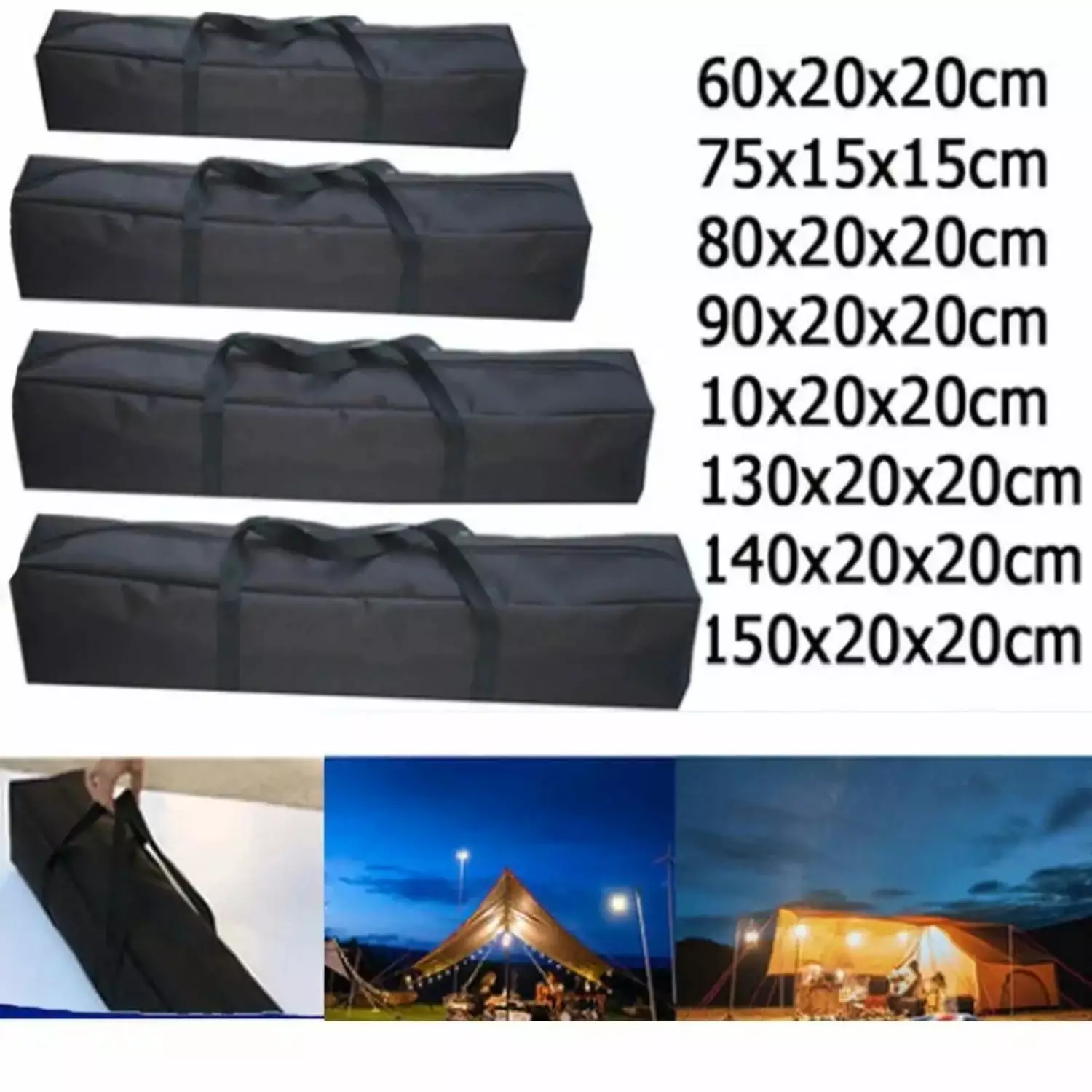 XIOGANJ Canvas Canopy Pole Camping Tent Swag Pouch Travel Picnic