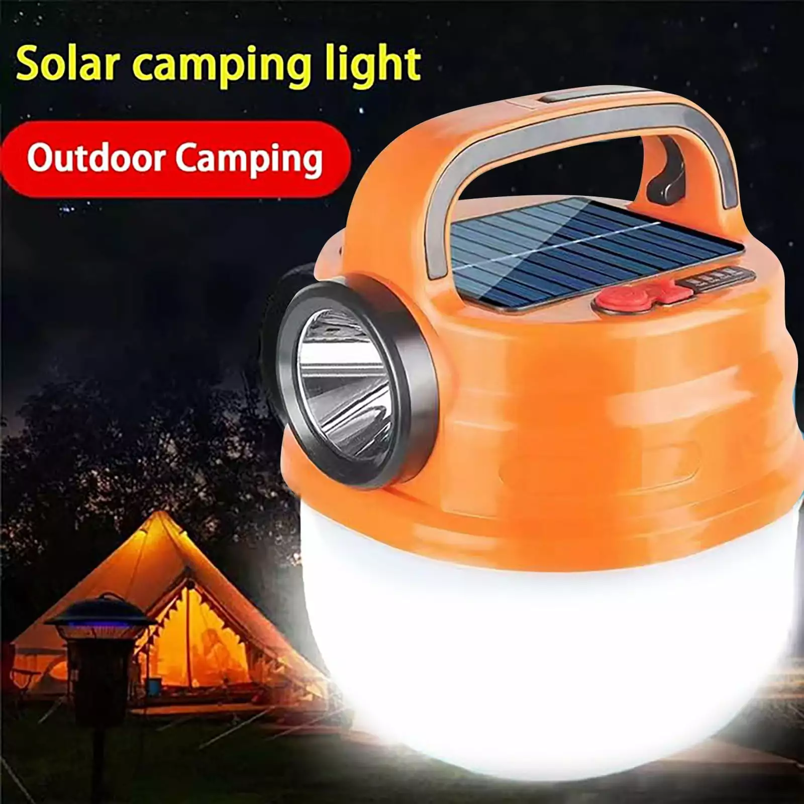 JJSGSEE Solar USB Rechargeable Portable Camping Tent Light 6 Light Modes