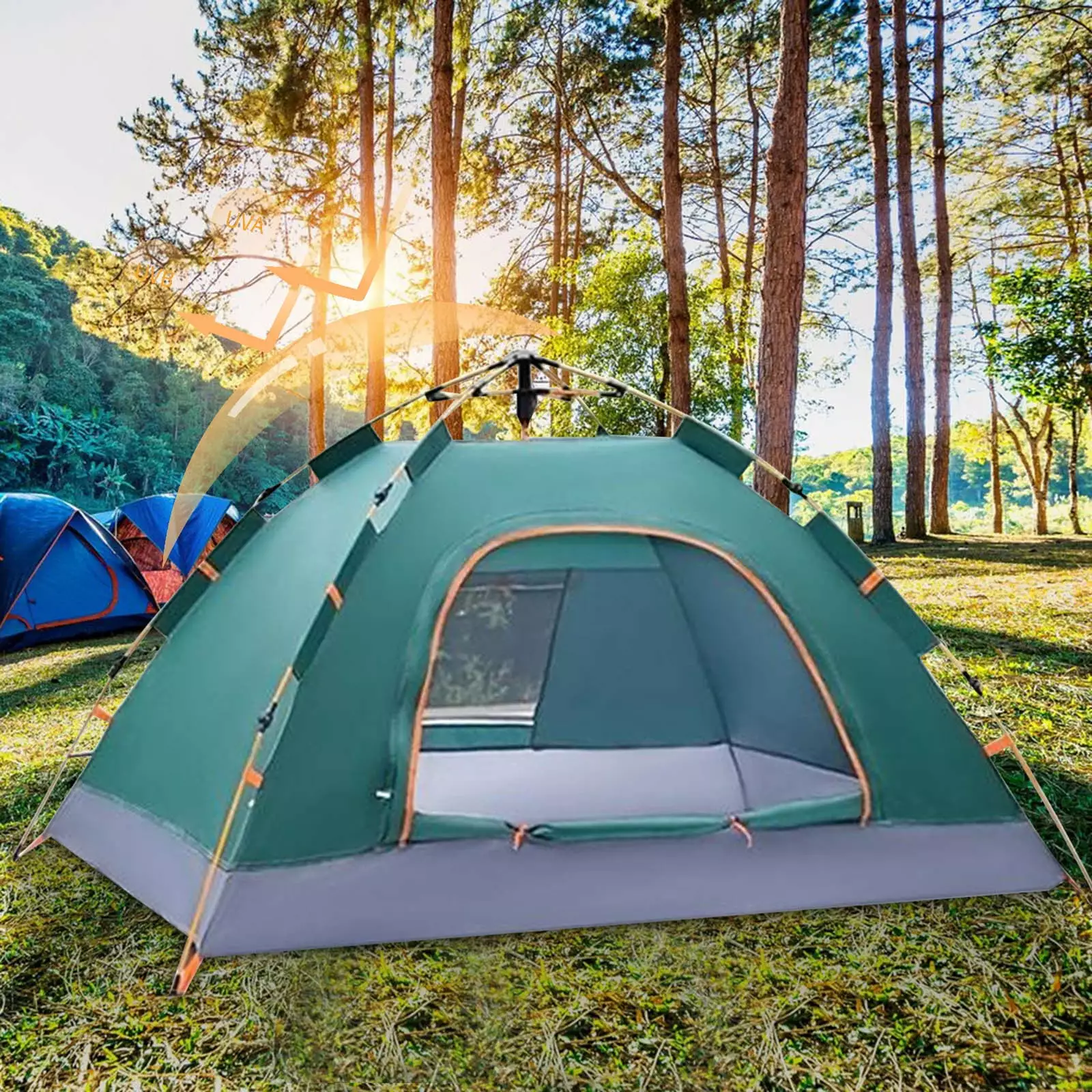 Fanshiluo Beach Tent Sun Shade Shelter 2-3 Person Fiberglass Rods Carry Bag One