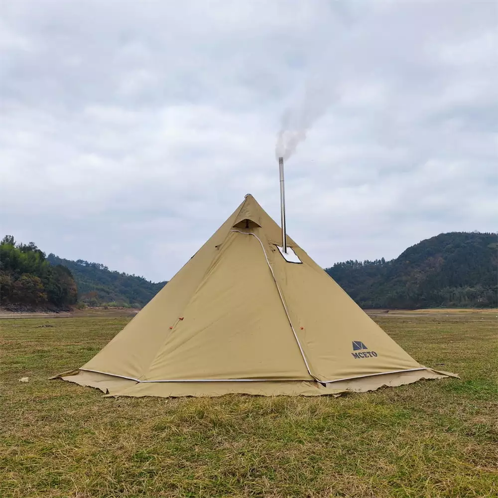 Htovila Tipi Hot Tent Stove Jack Spacious Interior 4-6 Person Camping and Hiking