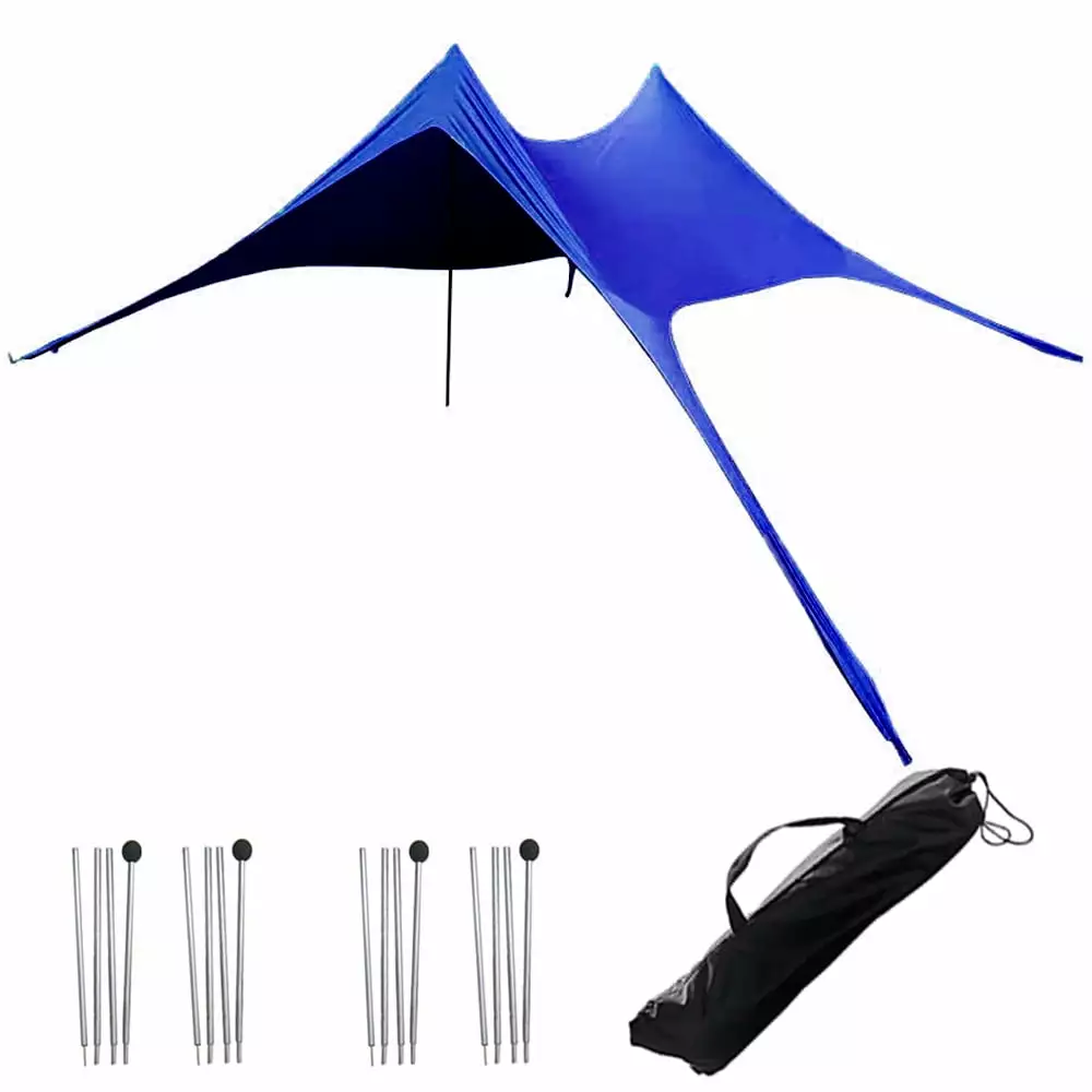 Lightweight Beach Canopy Sun Shelter 6-7 People Sandbags - Perfect Outdoor Getaways