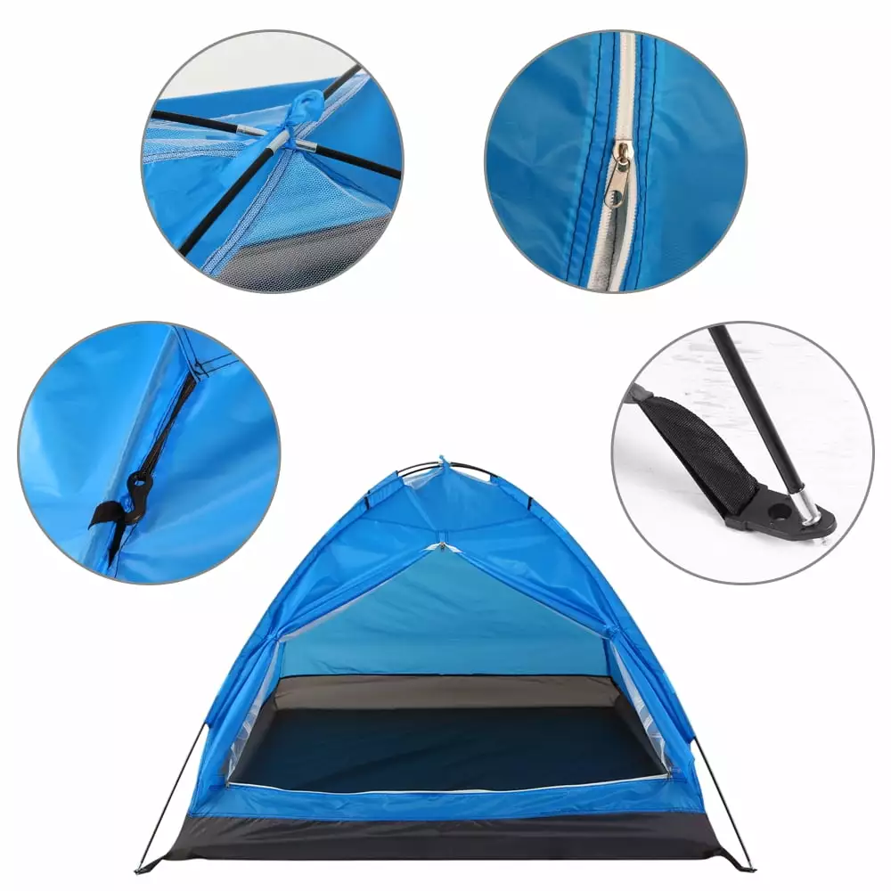 MIXFEER Camping Tent 2 Person Single Layer Outdoor Portable Beach Tent M
