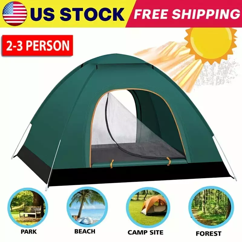 2-3 Person Automatic Pop Up Tent Outdoor Camping Hiking Waterproof Portable Tent