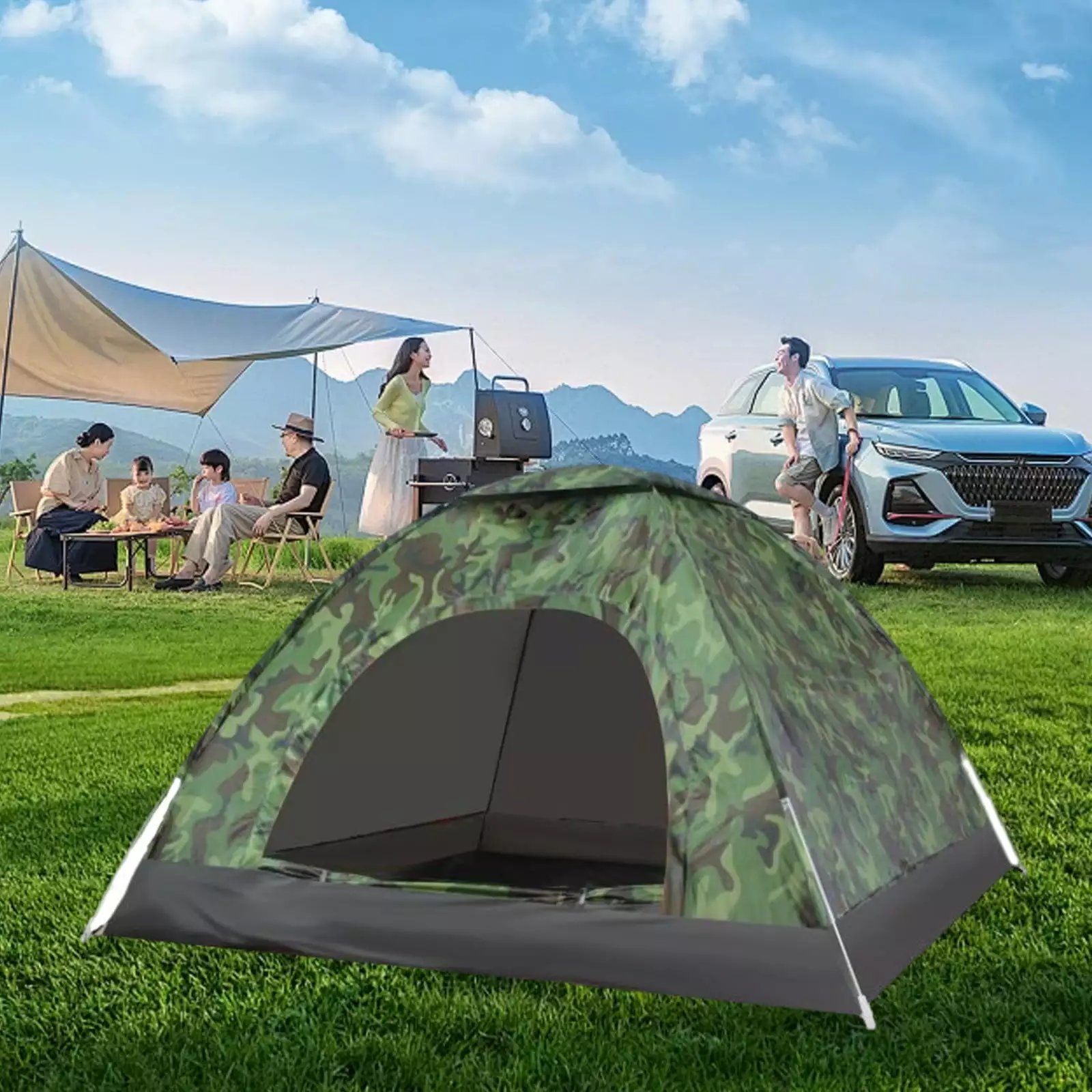 2 Person Instant Pop Up Lightweight Camping Tent - Waterproof Windproof Anti-UV Sun Shelter