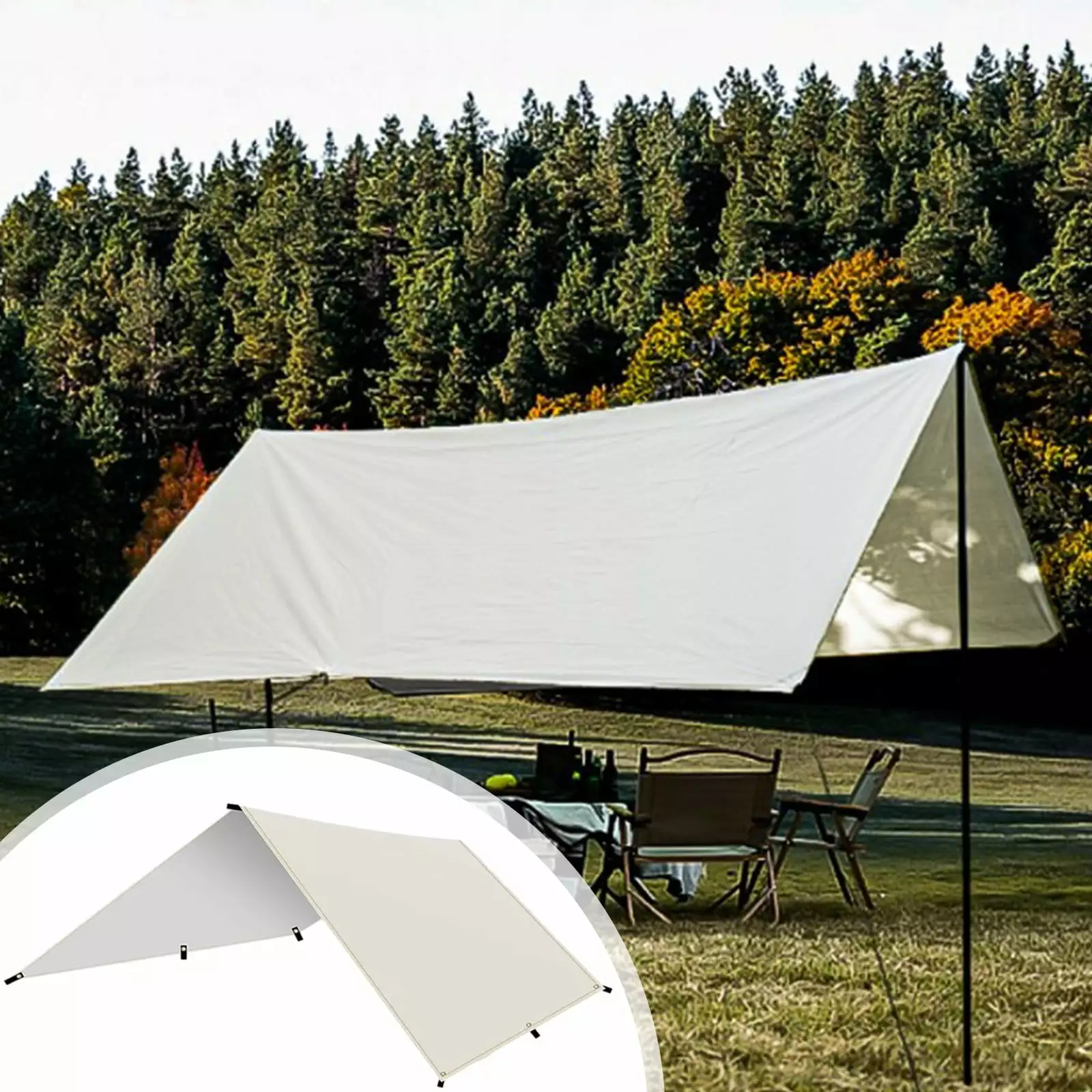 RVASTEIZO Sunshades Patio Tent Tarp Outdoor Tent Hammocks Rainproof Tent Tarp Shelter Camping Fishing Beach Picnic Tarp wi...