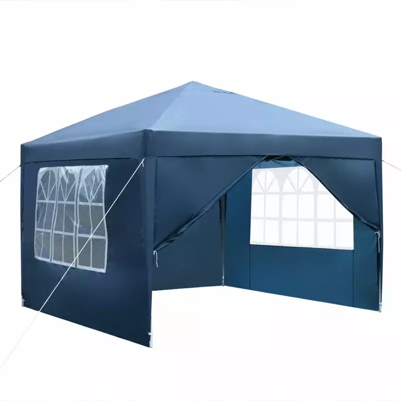 3x3m Two Doors Two Windows Waterproof Right-Angle Folding Tent Blue
