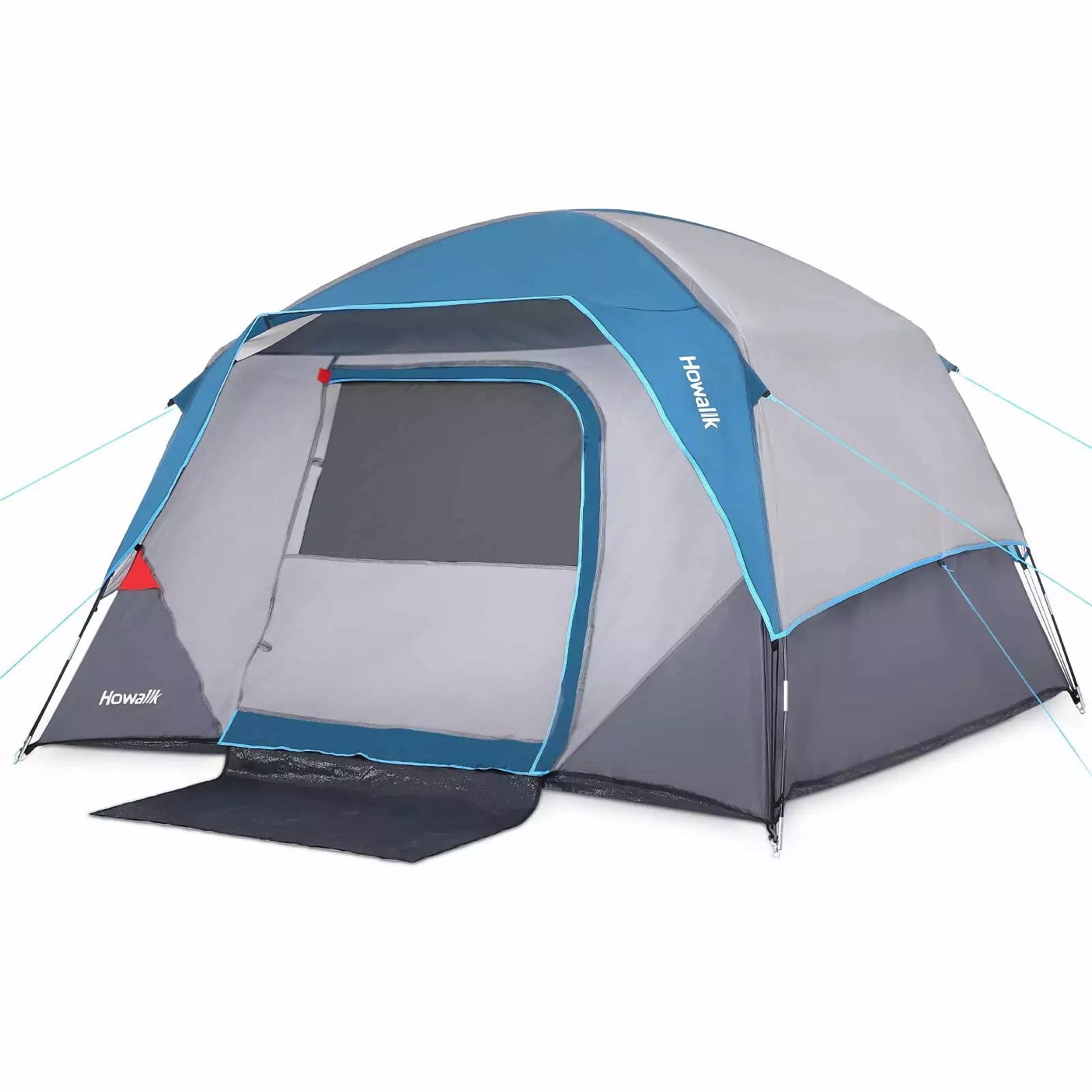 Huloretions 4/6 Person Camping Tent Family Hiking Backpacking Blue 2