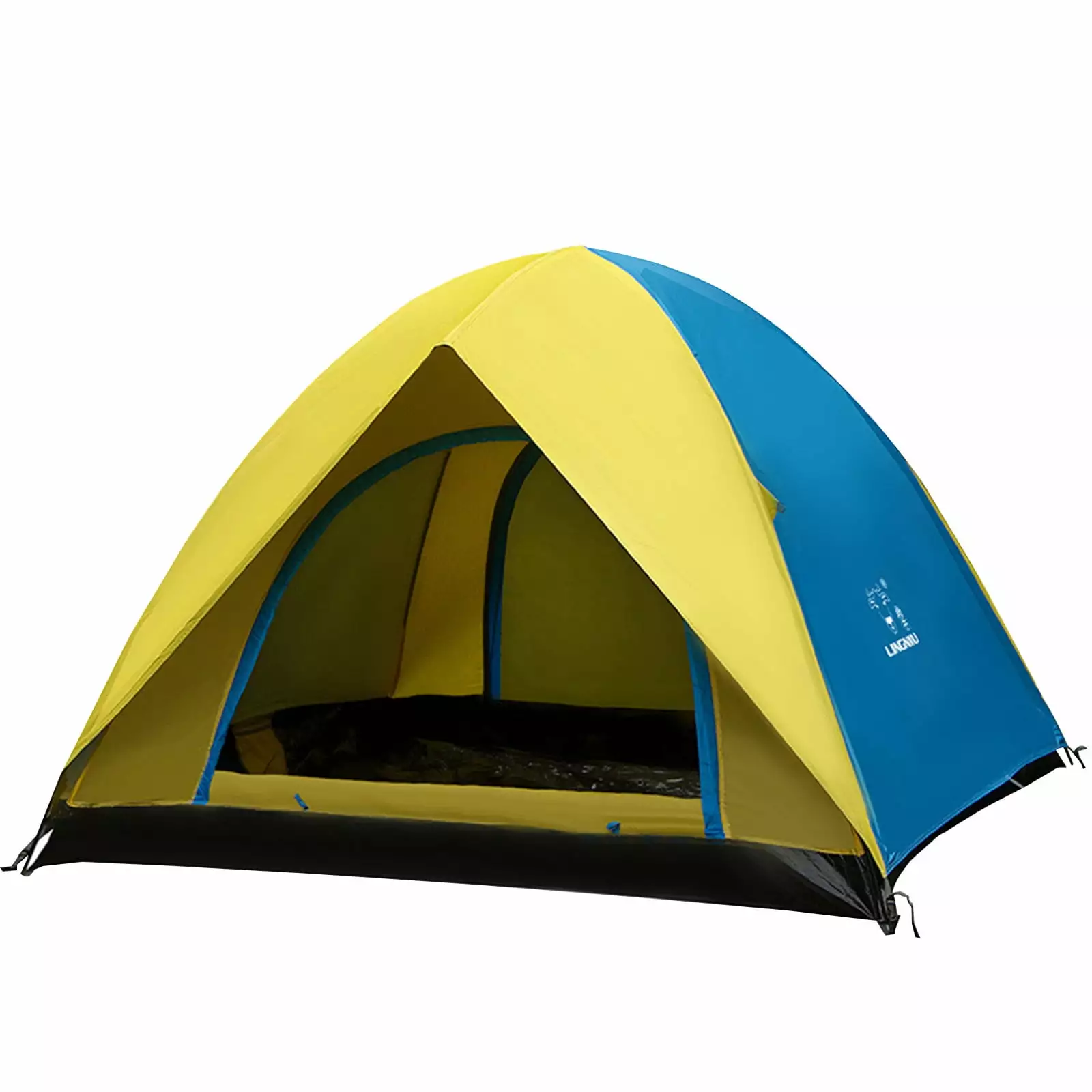 KQJQS Double Tent Camping Outdoor Beach 3-4 People Rain Proof Fishing
